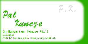 pal kuncze business card